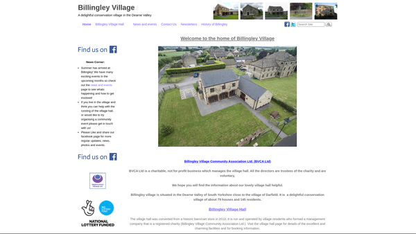 Screenshot of the Billingley Village Community Association Limited website