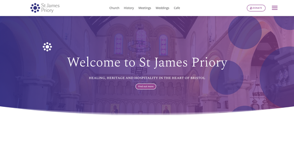 Screenshot of the St James Priory Project Limited website