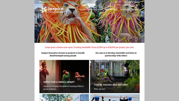 Screenshot of the Inspire Hounslow website