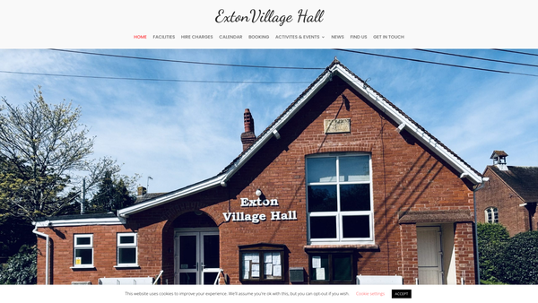 Screenshot of the St Andrews Hall Exton, Devon website