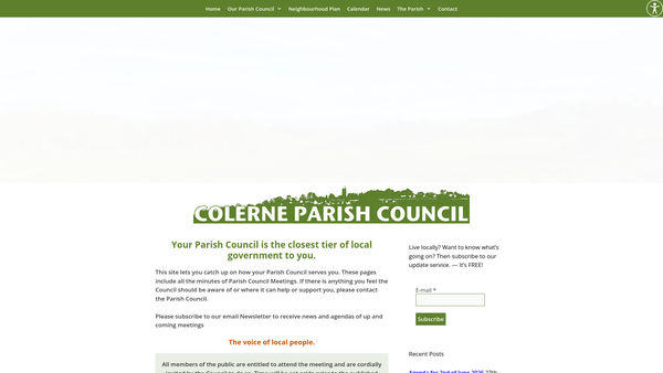 Screenshot of the The Colerne Old School Charity website