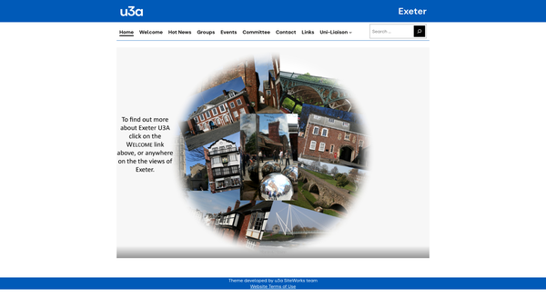 Screenshot of the Exeter U3A website