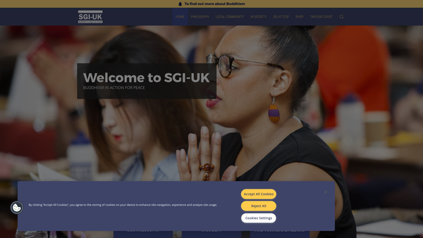 Screenshot of the Soka Gakkai International - UK website