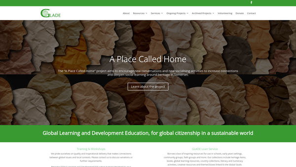 Screenshot of the The Glade Centre website