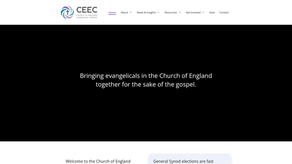 Screenshot of the The Church Of England Evangelical Council website