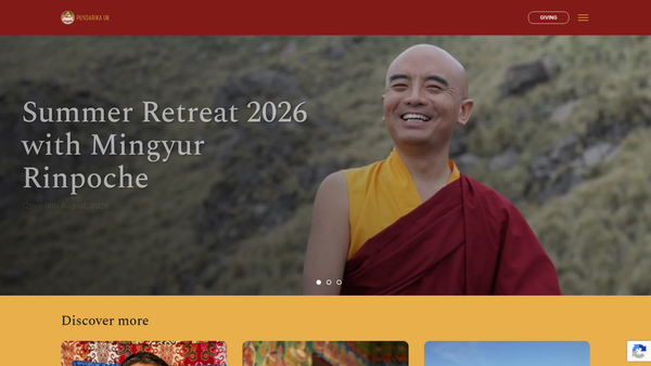 Screenshot of the Pundarika UK website