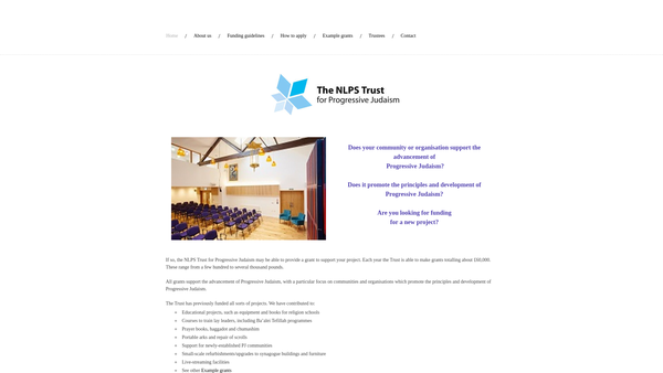 Screenshot of the Nlps Trust For Progressive Judaism website