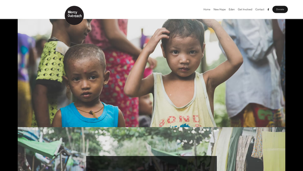 Screenshot of the Mercy Outreach website