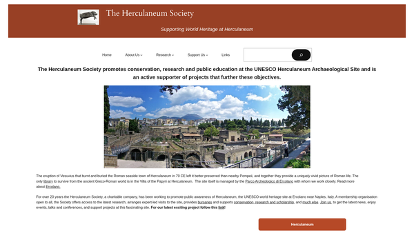 Screenshot of the The Herculaneum Society website