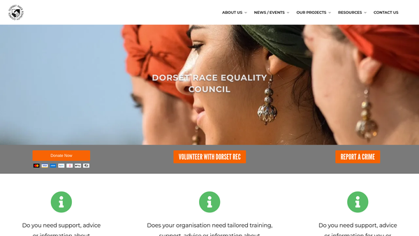 Screenshot of the Dorset Race Equality Council website