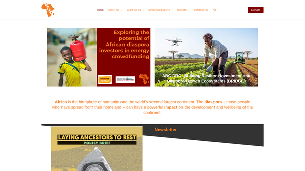Screenshot of the African Foundation For Development Afford website