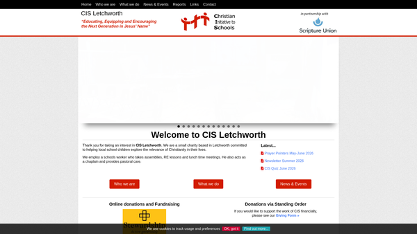 Screenshot of the Christian Initiative To Schools In Letchworth And District website