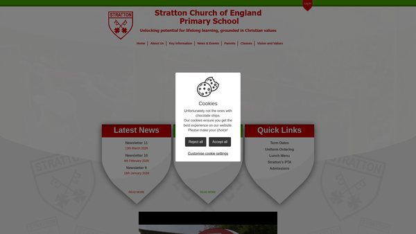 Screenshot of the Stratton School PTA website