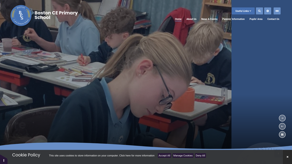 Screenshot of the Baston School PTA website