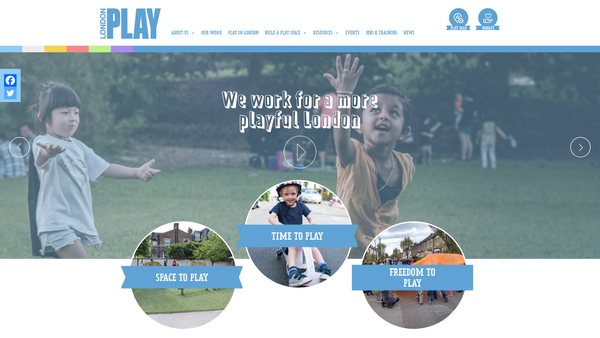 Screenshot of the London Play website
