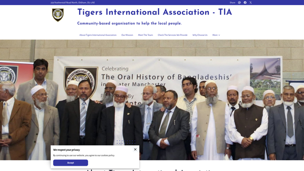 Screenshot of the Tigers International Association - (Tia) website