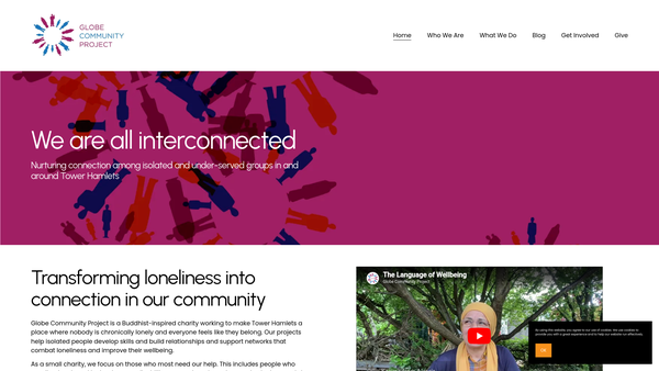 Screenshot of the Globe Community Project website