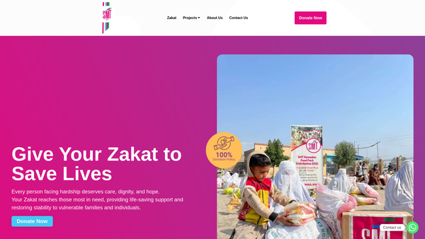 Screenshot of the Save The Mothers Trust (Smt) website