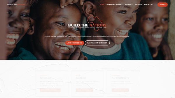 Screenshot of the Build The Nations website