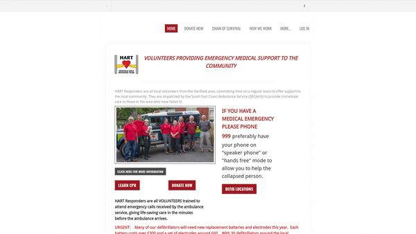 Screenshot of the Henfield Area Response Team website