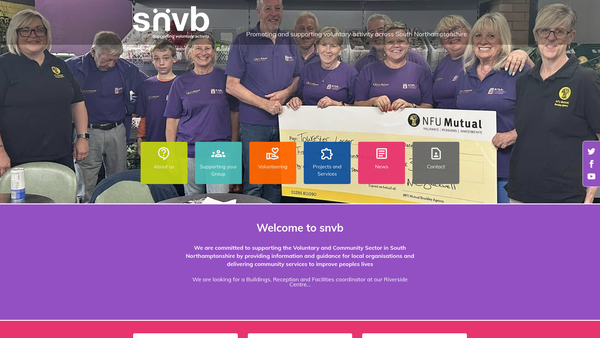 Screenshot of the South Northants Volunteer Bureau website