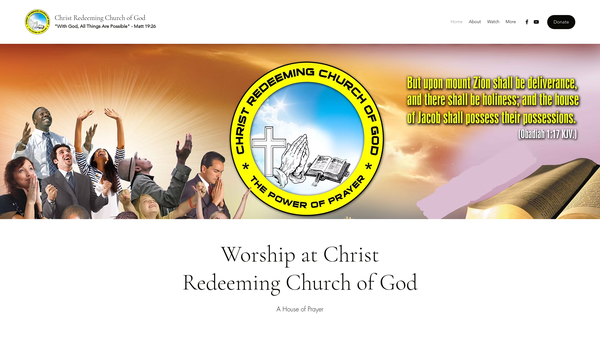 Screenshot of the Christ Redeeming Church Of God website