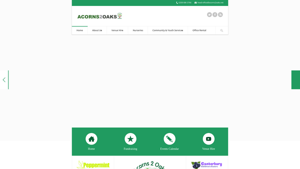 Screenshot of the Acorns2oaks Limited website