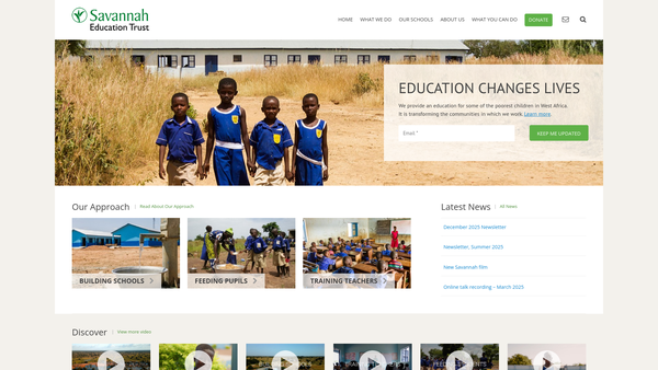 Screenshot of the The Savannah Education Trust website