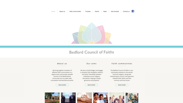 Screenshot of the Bedford Council Of Faiths website