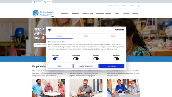 Screenshot of the St Andrew's Healthcare website