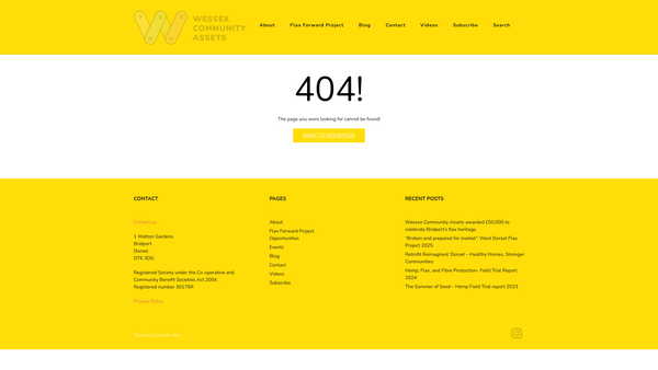 Screenshot of the Wessex Reinvestment Trust website