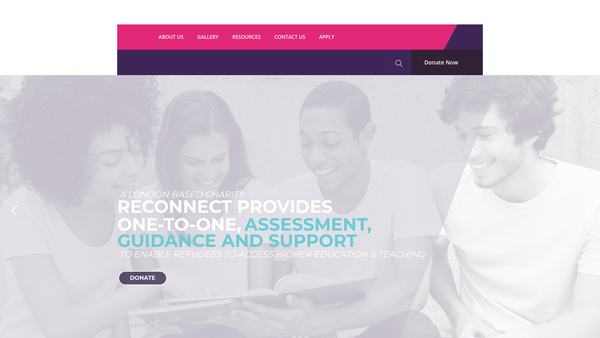 Screenshot of the Reconnect website