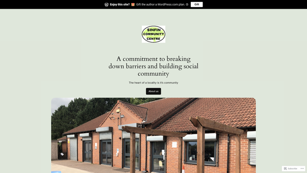 Screenshot of the Sinfin Community Centre website