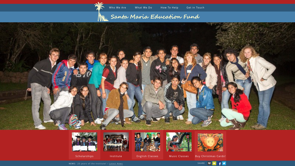 Screenshot of the Santa Maria Education Fund website