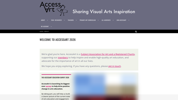 Screenshot of the Accessart website