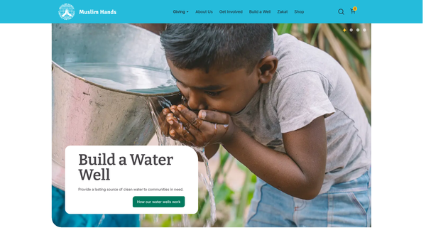 Screenshot of the Muslim Hands website