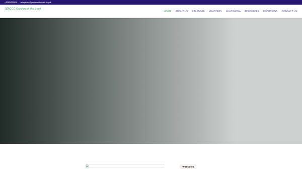 Screenshot of the Redeemed Christian Church Of God ("Rccg") Garden Of The Lord website