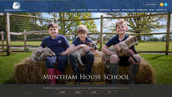Screenshot of the Muntham House School website