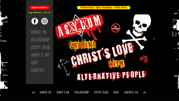 Screenshot of the Asylum website