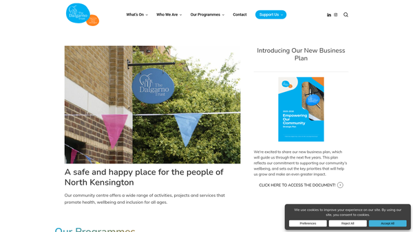 Screenshot of the Dalgarno Trust website