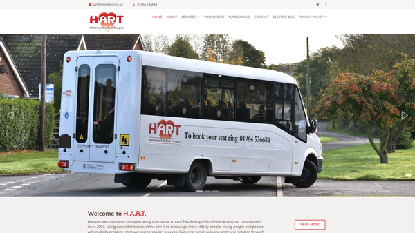 Screenshot of the North Holderness Community Transport Ltd website