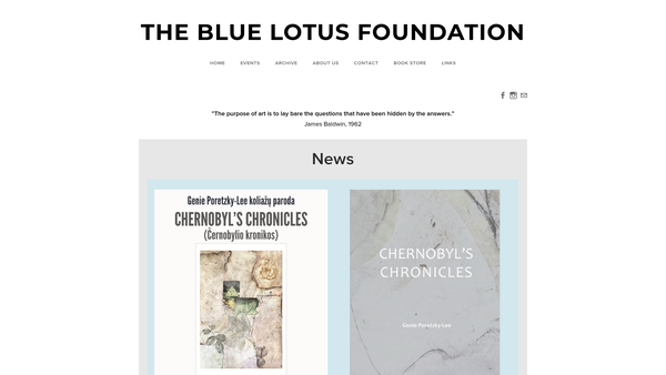 Screenshot of the The Blue Lotus Foundation website