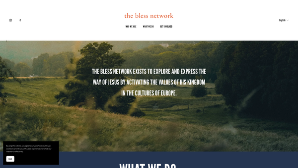 Screenshot of the The Bless Network website