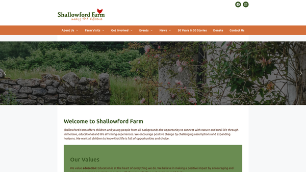 Screenshot of the The Shallowford Trust website