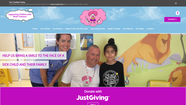Screenshot of the Clowns In The Sky website