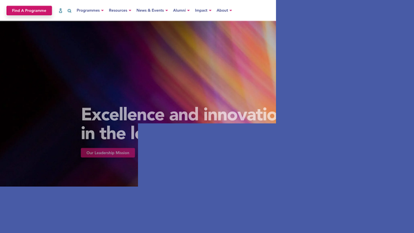 Screenshot of the The Clore Leadership Programme website