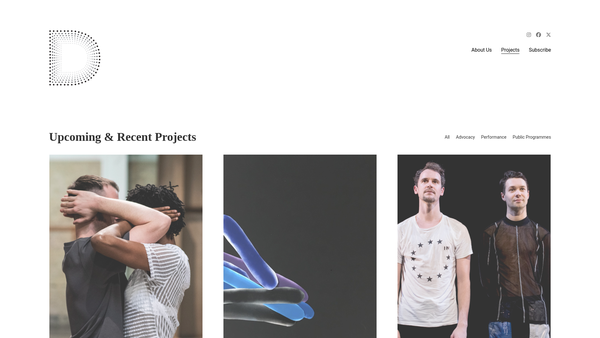 Screenshot of the Dance Art Foundation website