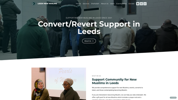Screenshot of the Leeds New Muslim Project website