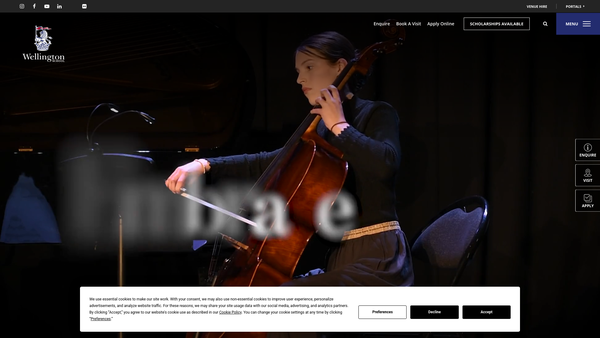 Screenshot of the The Wellington School Foundation website