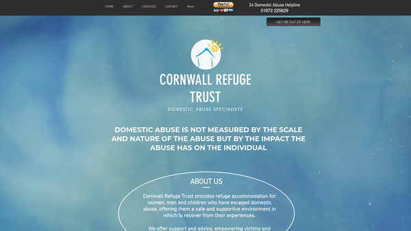 Screenshot of the Cornwall Refuge Trust website